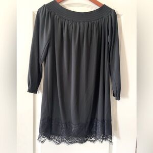 ASOS Rich Black Babydoll Style Off the Shoulder Women’s Size 4